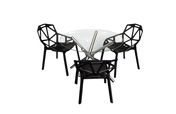 GLASS TABLE SET